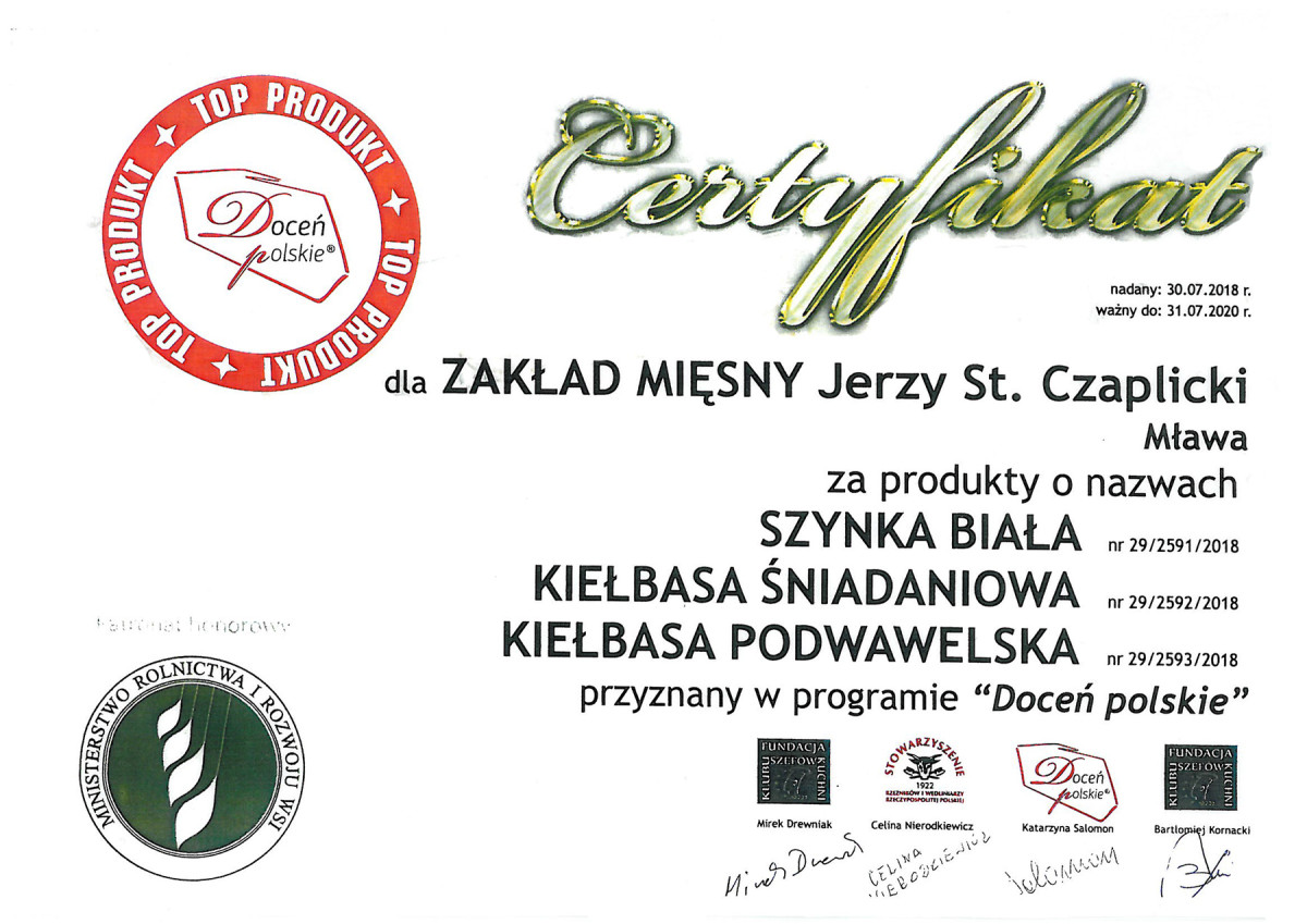 certyfikat